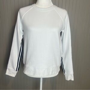 ATHLETA White Sweatshirt with Black Stripes